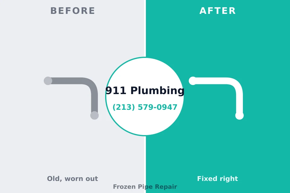 Before and after: plumbing repair Parsons, KS